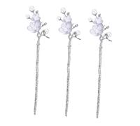 Didiseaon 3pcs Vintage Chinese Pearl Hair Forks Lightweight Sturdy Blossom Hairpins for Women Retro Classic Style Hair Accessories for Weddings Parties Everyday Elegance