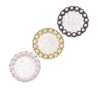 Didiseaon 3pcs Vintage Pearl Nail Display Board with Alloy Nail Rack Manicure Display Tool for Art Showcase Silver White Antique Bronze Gold White