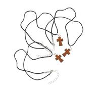 Didiseaon 3pcs Wooden Cross Necklace for Women Adjustable Rustic Pendant for DIY Crafts Travel Vintage Style for Adding Unique Touch to Any Outfit