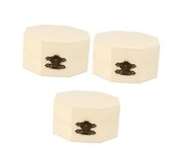 Didiseaon 3pcs Wooden Jewelry Storage Box Organizer with Octagon Shape for Desktop Adornment and Gift Packaging, Simple Design with Beige Colour and Stylish Vintage Appearance