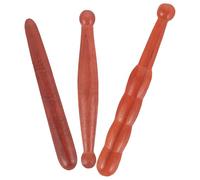 Didiseaon 3pcs Wooden Massage Stick Set with Small Cylinder, Double-Ended Round, and Gourd Shapes for Acupressure and Foot Massage Therapy