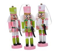 Didiseaon 3pcs Wooden Nutcracker Ornaments Set Traditional Christmas Soldier Figures for Tree Table Centerpiece Holiday Party Decorations Sturdy Multipurpose Festive Decor and Gift