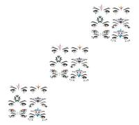 Didiseaon 3sets Eyes Forehead Body Sticker Acrylic Crystal Drill Jewel Stickers for Festival Decorations 6pcs*3