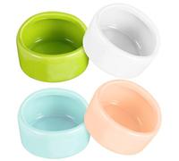 Didiseaon 4 Pcs Ceramic Hamster Food and Water Bowls Anti-tip Heavy Small Animal Feeding Dishes for Hamsters Hedgehogs Mice Guinea Pigs Cage Accessories in Green Pink White Blue