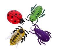 Didiseaon 4 Pcs Electric Walking Bug with Button Battery Interactive Simulation Insect for Cats Auto Moving Mini Teaser in Mixed Styles