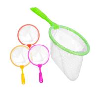 Didiseaon 4 Pcs Fish Scooper Nets with High-density Mesh Small Plastic Fishing Nets for Safe Crabbing and Butterfly Catching Outdoor and Bath in Yellow Orange Purple Green