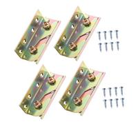 Didiseaon 4 Pcs Heavy Duty Bed Rail Brackets No-Mortise Wood Bed Fittings for Secure Frame Connection Iron Brackets Easy Installation Furniture Support