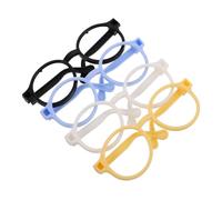 Didiseaon 4 Pcs Miniature Doll Eyeglasses Frames Eyewear Accessories for Dress Up Dolls Creative Pretend Play Yellow Blue White Black