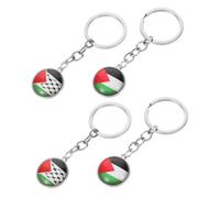 Didiseaon 4 Pcs Palestine Flag Keychain Unique Durable Metal Keyrings for Home Decor Cool Pendant Key Holders for Bags Palestine Decor Accessory