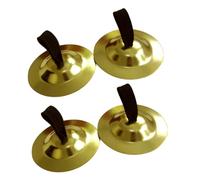 Didiseaon 4 Pcs Pure Copper Finger Cymbals Small Mini Instruments for Belly Dance and Boys and Girls Music Practice, Hand Cymbals Set for Dance and Party Use