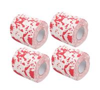 Didiseaon 4 Rolls Bloody Toilet Paper for Halloween Bathroom Decor Spooky Blood Handprint Printed Tissue High Absorbency Compact Travel Friendly Design Festive Party Supplies