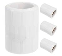 Didiseaon 4 Rolls Self Adhesive Jewelry Price Labels Stickers, 2000 White Tear Resistant Dumbbell Tags for Necklace Bracelet, Blank Jewellery Price Display Tags for Retail Pricing
