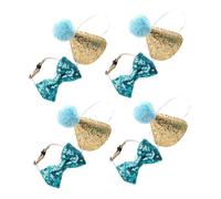 Didiseaon 4 Set Pet Birthday Hat and Bowtie for Small Dogs and Cats Headband with Sequins Reusable Puppy and Kitten Party Decorations Easy to Clean and Store