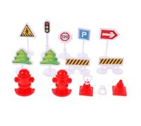 Didiseaon 4 Sets Miniature Traffic Barrier Plaything Road Signs for Bright Colored Educational Table Traffic Sign for Learning and Imaginative Role Play