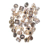 Didiseaon 40 Pcs Pearl Shirt Buttons Alloy Sewing Fasteners for DIY Clothes Craft Round Pearl Buttons for Shirts Coats Sweaters and Scrapbook Decoration