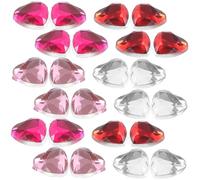 Didiseaon 400pcs Heart-Shaped Flatback Acrylic Rhinestones for Crafts DIY Decoration Mixed Light Red Pink Rose White Colors for Clothing Shoes Bags Jewelry Embellishment