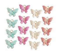 Didiseaon 40pcs Metal Oil Drop Process Butterfly Pendants Enamel Charms for Jewelry Making