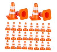 Didiseaon 40pcs Miniature Traffic Cones Set for Road Sign for Educational Role Play Traffic Safety Learning Obstacle Course and Family Interaction Activity