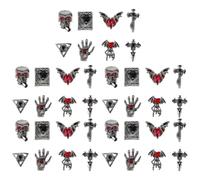 Didiseaon 40pcs Punk Nail Charms Vintage Metal Nail Accessories Alloy Skull Hand Cross Bat Ghost Decorations Women Professionals