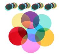 Didiseaon 40pcs Round Ambient Lighting Gel Filters for LED Spotlights, Pet Material Warm Lighting Enhancement and DIY Color Correction Sheets for Reading Corners and Office Use