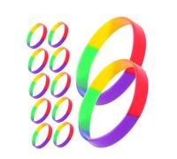 Didiseaon 42pcs Colorful Rubber Bracelets for Pride Month Festivals and Celebrations Soft Comfortable Elastic Fit for All Wrist Party Supplies