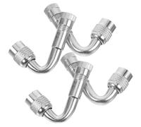 Didiseaon 4Pcs 45 Degree Brass Air Tyre Valve Stem Extension Adapter for Car Motorcycle Truck Silver Metal Valve Stem Extension Kit Professional