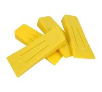 Didiseaon 4Pcs 6-Inch Yellow Plastic Anti-Slip Tree Felling Wedges with Spiked Teeth for Small Splitting, Chainsaw Log Wedge Tools for Wood Cutting and Forestry Use