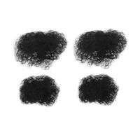 Didiseaon 4pcs Afro Hair Accessories Synthetic Curly Bun Wigs with Invisible Clips Pre-styled Black Hairpieces for Boys and Easy Afro Design for Birthday Dress Up and Black Culture-themed