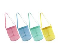 Didiseaon 4Pcs Beach Mesh Bag Shell Collecting Bags for Boys and Lightweight Portable Storage for Beach Easy Filtering Design Yellow Green Pink Light Blue