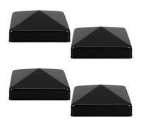 Didiseaon 4pcs Black Aluminum Pyramid Square Post Caps for Fence Posts and Decking, Decorative with Smooth Edges, for Outdoor Décor and Community Barriers