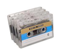 Didiseaon 4Pcs Blank Audio Cassette Tapes with Protective Case Vintage DIY Recordable Magnetic Tape for Greeting Blessing Messages Sound Quality Retro Style