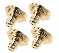 Didiseaon 4pcs Brass Plated Earring Backs for Heavy Earrings Flat Locking Support Stoppers to Prevent Drooping Comfortable Secure Backings Compatible with Studs
