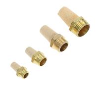 Didiseaon 4pcs Brass Pneumatic Muffler Threaded Air Silencer, Copper Exhaust Noise Reducer, 1/8 1/4 3/8 1/2, Golden, Dust Protection, for Air Solenoid Valve