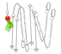 Didiseaon 4pcs Chicken Veggies Chain Feeder Hanging Skewer Stainless Steel Coop Food Feeder Toy for Pet Chicks Fruit Vegetable Holder for Chicken and Hens