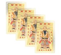 Didiseaon 4pcs Chinese Wealth Charm God of Wealth Card Feng Shui Protection Amulet for Home Office Year Horse Blessing