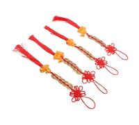 Didiseaon 4pcs Chinese Year Charms Metal Horse Zodiac Pendants with Five Emperor Coins Feng Shui Decorations for Home Office Car Lucky Prosperity Symbols for Year Horse Celebration