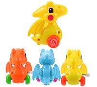 Didiseaon 4pcs Dinosaur Clockwork Car Toy Dragon Dinosaur Car Wind up Toy for Boy Girl Boys and Girls Age Year Old