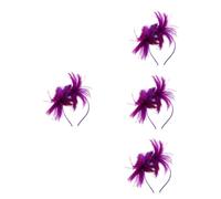 Didiseaon 4pcs Elegant Fascinator Hat Headband for Women Mesh Veil Headpiece Clip for Wedding Banquet Party