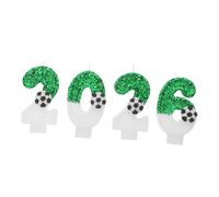 Didiseaon 4pcs Football Number Candles Glitter Soccer Cake Decorations for Birthday Parties Sustainable Reusable Numeral Candles with Stable Burn Sports Theme Cupcake Toppers for Milestones