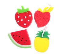Didiseaon 4pcs Fruit Shaped Dish Sponges for Washing up Strong Cleaning Ability and Comfortable Use, Cartoon Kitchen Sponge Wipes Suitable for Cleaning Walls and Windows Random Style