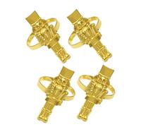Didiseaon 4pcs Golden Napkin Rings Round Napkin Rings Christmas Tableware Holder Buckles Festive Clips Serviette Buckles Christmas Soldier Decor Elegant Decor