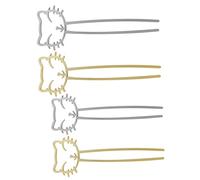 Didiseaon 4pcs Hairpin Hair Chopsticks Cute Cat Hair Stick Fork for Women Girls Styling Tool for Buns and Daily Use
