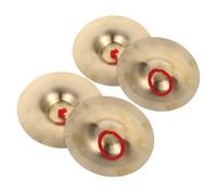 Didiseaon 4pcs Hand Cymbals Copper Finger Zills Lightweight Portable Orff Music Instrument for Rhythm Education and Marching Band Practice