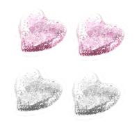Didiseaon 4pcs Heart-shaped Cooling Eye Gel Pads Reusable Cold Pack for Eyes Soothing Under Patches for Puffiness and Dark Circles PVC Gel Material for Care and Beauty