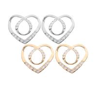 Didiseaon 4pcs Heart-shaped Rhinestone-encrusted Scarf Clip Silk Scarf Buckle Brooches Fashion Style Women Dress Clothes Accessory for Tie Knot Clasp