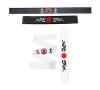 Didiseaon 4pcs Japanese Style Karate Headbands for Men, Breathable Polyester Material Comfortable Fit, Elastic Multi-functional Headbands Suitable for Cooking, Sports and Party Accessories