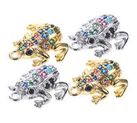 Didiseaon 4Pcs Mini Frog Charms Brass Metal Pendants for DIY Jewelry Making Frog Ornaments for Bracelets Necklaces Keychains Creative Accessories for Women