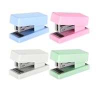 Didiseaon 4pcs Mini Manual Stapler Set for School and Office, Pastel Colors Portable Compact Design, Small Multifunctional Paper Staplers for Desktop Binding