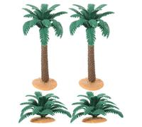 Didiseaon 4Pcs Miniature Palm Tree Ornaments Set, PVC Simulation Palm Trees with Short and Tall Designs, Artificial Scenery Plants for DIY Landscape and Home Décor