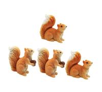 Didiseaon 4pcs Miniature Squirrel Figurines Resin Garden Animal Ornaments Rustic Farmhouse Decorative Accents for Fairy Tale Succulent Planter Home